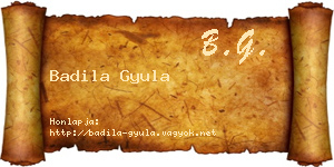 Badila Gyula névjegykártya